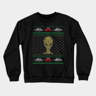 Spaceship Alien Ugly Christmas Crewneck Sweatshirt